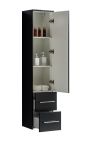 LindaDesign 100 cm svart matt badrumsmöbel med rektangulär spegel och 2 badrumsskåp