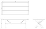 Skjærgården Matgrupp med HPL bord 220 cm og 6 reclinerstolar i gråmix