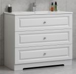 ModeniComfort 100 cm vit matt badrumsmöbel m/vit handfat och spegel