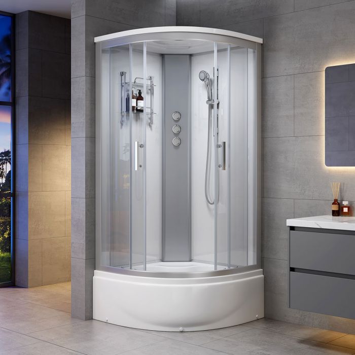 Svanen duschkabin med badkar vit
