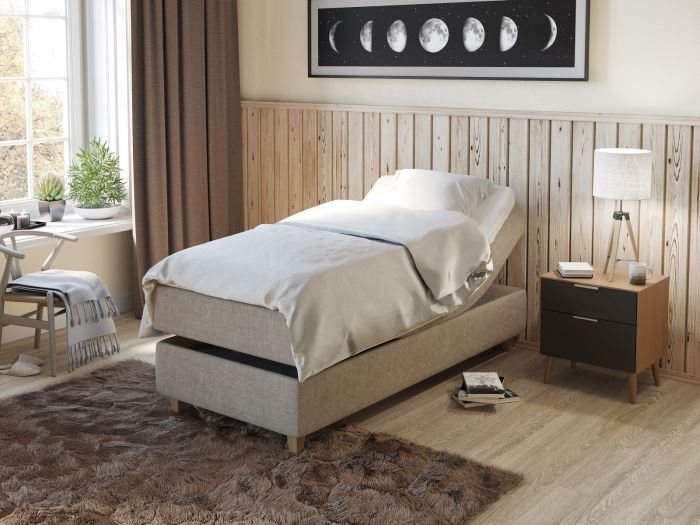 Comfort ställbar säng 90x200 - beige