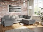 Holmsbu D3A U-soffa med sjeselong - lys grå