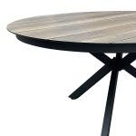 Villa - Rundt matbord 150 cm i ekimitation med ben i antracit aluminium