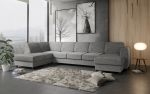 Risør A4D U-soffa med sjeselong - lys grå