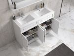 ModeniDesign 120 cm vit matt badrumsmöbel med 2 högskåp