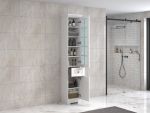 ModeniDesign 150 cm vit matt badrumsmöbel med 2 högskåp