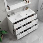 ModeniComfort 120 cm vit matt badrumsmöbel med 2 högskåp