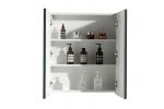 LindaDesign 80 cm grå matt badrumsmöbel m/spegelskåp