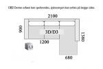 Arendal 3D/D3 soffa med schäslong - mörkgrå