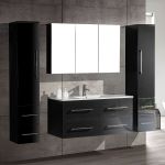 OliviaDesign 120 cm badrumsmöbel singel grå högglans