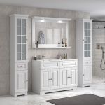 ModeniDesign 120 cm vit matt badrumsmöbel m/vit handfat och spegel