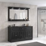 ModeniDesign 150 cm svart matt badrumsmöbel m/svart handfat og spegel