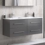 OliviaDesign 120 cm grå matt badrumsmöbel dubbel m/spegelskåp