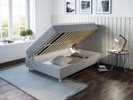 Comfort säng med förvaring 140x200 cm - ljusgrått