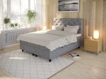 Comfort säng med förvaring 160x200 cm - ljusgrått