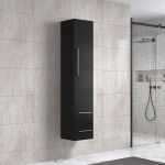 LindaDesign 100 cm svart matt badrumsmöbel m/spegelskåp