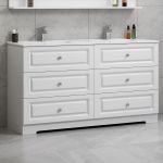 ModeniComfort 150 cm vit matt badrumsmöbel m/vit handfat och spegel