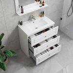 ModeniComfort 80 cm vit matt badrumsmöbel med 2 högskåp