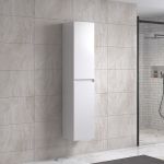 NoraDesign 100 cm badrumsmöbel m/vit handfat och rund spegel