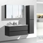 NoraDesign 120 cm badrumsmöbel dubbel mattgrå