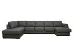 Risør A4D U-soffa med sjeselong - mørk grå