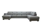 Risør A4D U-soffa med sjeselong - lys grå
