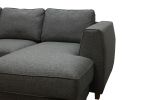 Risør A4D U-soffa med sjeselong - mørk grå
