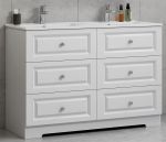 ModeniComfort 120 cm vit matt badrumsmöbel m/vit handfat och spegel