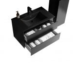 NoraDesign 80 cm badrumsmöbel i svart matt m/svart handfat