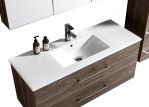 LindaDesign 120 cm grå alm badrumsmöbel med 1 badrumsskåp