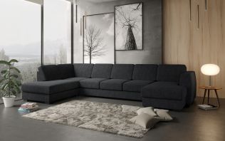 Risør A4D U-soffa med sjeselong - antrasitt