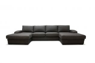 Grimstad D4D u-soffa med divaner - brun