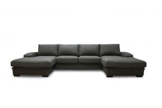 Grimstad D4D u-soffa med divaner - mörkgrå