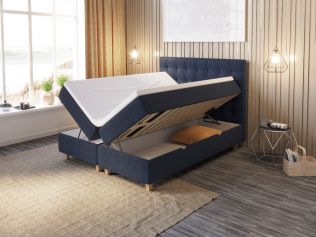 Comfort säng med förvaring 160x200 cm - mörkblå