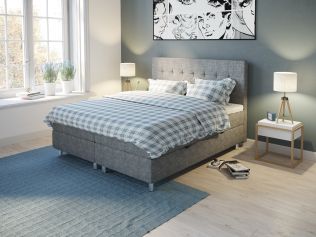 Comfort säng med förvaring 180x210 cm - ljusgrått
