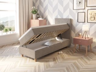 Comfort säng med förvaring 80x200 cm - beige