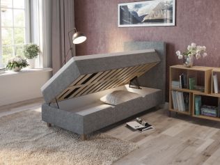 Comfort säng med förvaring 90x200 cm - ljusgrått