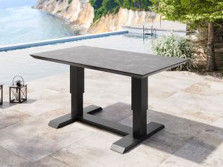 Lifty höj och sänkbart trädgårdsbord 140x80 cm i antracit aluminium