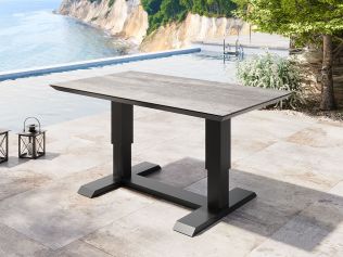 Lifty höj och sänkbart trädgårdsbord 130x75 cm i antracit aluminium