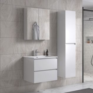 NoraDesign 60 cm vit matt badrumsmöbel med 1 badrumsskåp