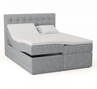 Premium ställbar säng 160x200 - lys grå
