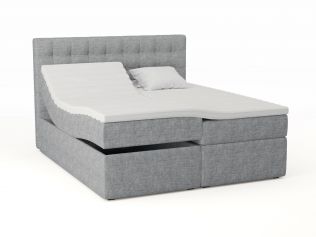 Premium ställbar säng 180x200 - lys grå