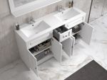 ModeniDesign 150 cm vit matt badrumsmöbel m/vit handfat och spegel
