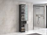 ModeniDesign 120 cm svart matt badrumsmöbel m/vit handfat och spegel